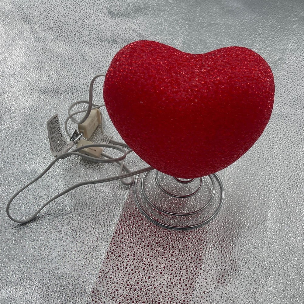 Red heart light - 90's table lamp - Modern desk light